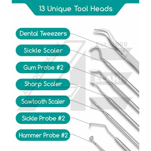 Juego de 9 Instrumentos de Higiene Dental LA ELAHI, Kit de Cuidado Bucal, Limpieza de Sarro, Equipo para Rellenar Dientes - Product Image 3