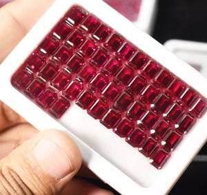 Collar de rubí creado en laboratorio, facetado Octágono, corte esmeralda, piedras de cristal, piedras preciosas Rojas, tratamiento térmico para aplicación de joyería - Product Image 4