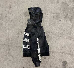 Sudadera con capucha y cremallera recortada desgastada de peso pesado de 600gsm del fabricante personalizado para hombre sudadera con parche bordado lavado ácido - Product Image 5