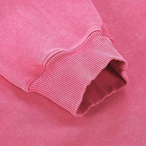 Sweat à capuche en polaire écologique pour homme, tricoté, non doublé, anti-plis, délavé à l'acide, avec logo personnalisé, en gros - Product Image 4