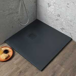 ถาดรองอาบน้ำเรซิ่นสีแอนทราไซต์ ขนาด 90x90 ซม. สูง 2.5 ซม. รุ่น Koricini ดีไซน์อิตาลี สำหรับเฟอร์นิเจอร์ห้องน้ำ - Product Image 2