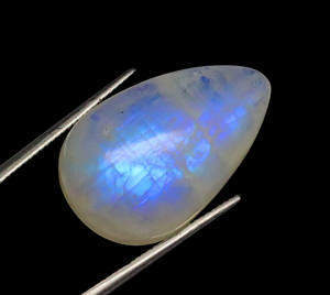 Cabujón de piedra lunar arcoíris Natural genuino en forma de pera gemas de piedra lunar llamativas azules para joyería - Product Image 1