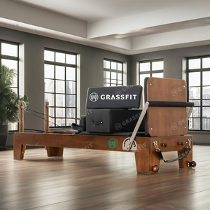 Pilat en bois de réformateur de Pilates de cadre de pêche de noyau noir avec la voie d'acier inoxydable en aluminium pour la gymnastique à la maison ou le studio - Product Image 1