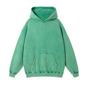 Sweat-shirts vintage d'hiver pour hommes, 100% coton lourd, 350 grammes, de haute qualité, lavés à l'acide, coupe classique, unis, avec poches - Product Image 2
