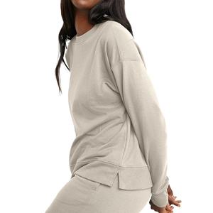 เสื้อสเวตเชิ้ตผ้าฟลีซลำลองสำหรับผู้หญิง ขายดี ผ้าฝ้าย 100% ระบายอากาศได้ดี สวมใส่สบาย ดีไซน์ทันสมัย โลโก้ด้านหน้า ขายส่ง ฤดูหนาว 2026 - Product Image 4