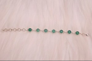 Bracelet de style bohème en argent sterling 925 avec pierre précieuse d'onyx vert cadeau pour femmes filles or matériel principal bijoux d'approvisionnement en vrac - Product Image 3