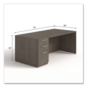 Alera AE1NZK-UF3672S Tom 72 Pulgadas X 36 Pulgadas X 29 Pulgadas Escritorio de Oficina de Nogal con Pedestal Izquierdo Individual Serie Sevilla - Product Image 3