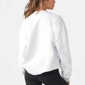 Sweat-shirt à col montant marron surdimensionné pour femmes, tenue décontractée, sweat à capuche pour femmes, vente en gros - Product Image 4