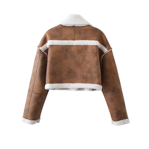 Vente en gros de vestes en cuir véritable pour femmes, 100% peau de mouton, style moto, coupe ajustée, véritable peau de mouton, veste de motard - Product Image 5