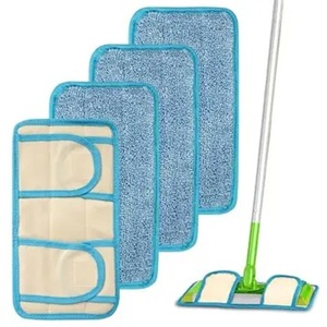 Lot de 4 recharges de tampons en microfibre compatibles avec le balai SWIFFERSweeper, tampons humides, tampons secs réutilisables, recharges de tampons pour balai - Product Image 2