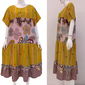 Femmes grande taille été motif fleuri à manches courtes rayonne chemise de nuit confortable doux taille élastique prix économique vêtements de nuit - Product Image 4