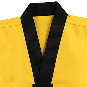 Uniforme de Taekwondo Amarillo AE para Adultos, Ropa de Artes Marciales de Algodón, Cinturón Blanco, Transpirable, de Secado Rápido, Duradero, Corte Regular, Unisex, para Práctica - Product Image 3