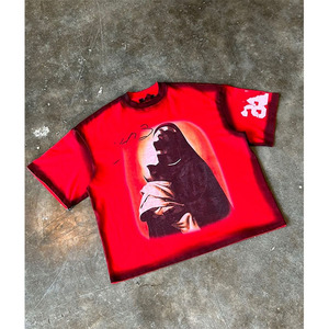 เสื้อยืดโอเวอร์ไซส์ยอดนิยมสำหรับผู้ชาย คุณภาพสูง ผ้าฝ้าย 100% เสื้อยืด DTF คอกลม แขนสั้น ผ้าถัก - Product Image 2