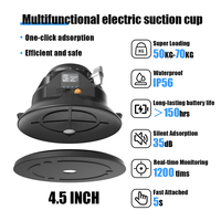 Ventouse électrique robuste en alliage d'aluminium de 70 kg, rotation à 360°, étanche, résistante au vent, écran LCD, support 1/4"-20