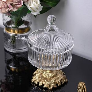 Gold Plated Candy <b>Container</b> With <b>Glass</b> for Home Hotel Restaurants Fresh Keeping Decorative Candy Jar at Wholesale Price - Product Image 3