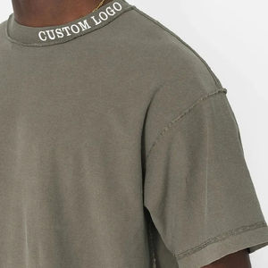 เสื้อยืดผ้าฝ้ายผู้ชายสไตล์ฮิปฮอปวินเทจเสื้อบ็อกซี่เข้ารูประบายอากาศได้พิมพ์ลายถักสไตล์สตรีทเสื้อผ้าจำนวนมาก - Product Image 6