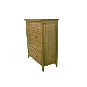Commode en bois Tallboy à 4 tiroirs de marque ADELA Meubles de chambre à coucher en bois massif du Vietnam Usine prête à assembler quantité minimale de commande bas - Product Image 1