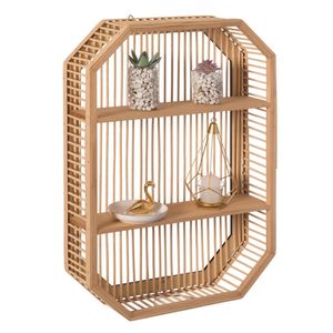 Estante de pared de ratán hecho a mano con diseño único, perfecto para crear una pared llamativa en casas elegantes e interiores modernos - Product Image 4