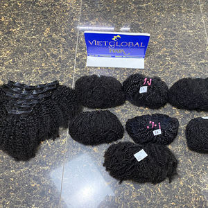Couleur noire Afro crépus bouclés Clip In/Double trame Extensions de cheveux vrais cheveux humains cheveux vietnamiens bruts - Product Image 1