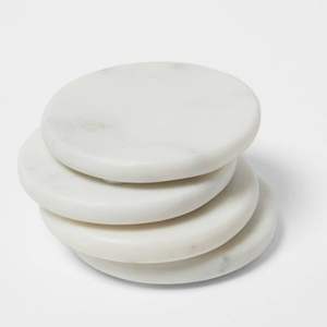 Nouveaux sous-verres classiques en marbre de forme unique, élégants et stylés, pour la protection de table, ensemble de décoration intérieure en pierre 4" x 4" 10mm - Product Image 2