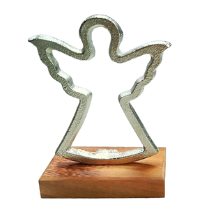 Adorno de mesa contemporáneo Escultura de Navidad con base de madera Adornos de decoración de habitación estética moderna - Product Image 3