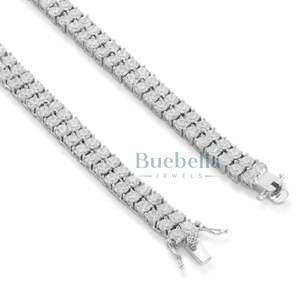 Venta caliente 14K oro 925 plateado 8mm Moissanite diamante Cadena de tenis de doble fila para hombres - Product Image 5