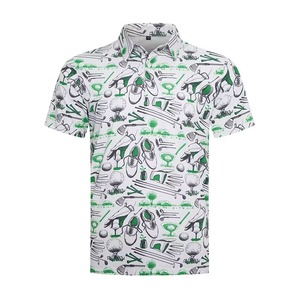 Polos couleur unie OEM T-shirts polo à manches courtes en polyester respirant et spandex Vente en gros Chemise de golf imprimée par sublimation pour homme - Product Image 1
