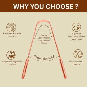 Heavy Quantity Pure Copper <b>Tongue</b> <b>Cleaner</b> Scrubber Oral Care Hygiene Fresh Breath Improvement Remove <b>Tongue</b> Scrappers - Product Image 5
