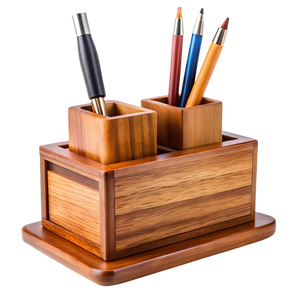 Caja organizadora de oficina para ejecutivos, portalápices personalizable ecológica de madera/Metal de primera calidad hecha a mano, diseño elegante profesional - Product Image 3