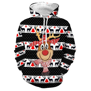 Men's Custom Christmas Hoodies Wholesale Fashion Thermal Slim Fit Crewneck Sweatshirt New Design Hooded for Winter - Product Image 3