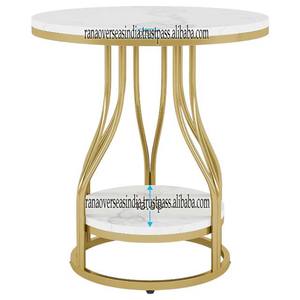 Mesa central redonda con marco de acero inoxidable dorado y mármol de alta calidad y lujo, mesa de centro de nuevo diseño, uso para el hogar, Hotel, Oficina - Product Image 4