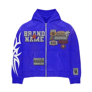 Sweat à capuche à épaules tombantes 100% coton pour hommes grande taille 6XL Logo brodé tissu français effet 3D imprimé hiver - Product Image 6