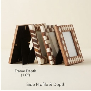 Wooden Photo <b>Frames</b> With Chevron Pattern 4x6 Inch Aperture Decorative Living room & <b>Wall</b> Art - Product Image 3