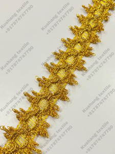 Ribete de Encaje Metálico Dorado de 45 mm para Decoración de Prendas, Material de Costura para Disfraces, Tapicería, Manualidades - Product Image 3