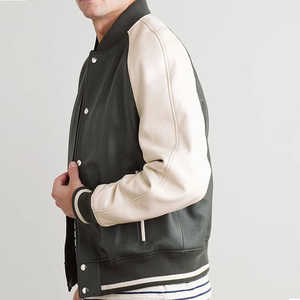 Chaqueta Universitaria Personalizada de Estilo Urbano para Hombre, Chaqueta de Motociclista con Letras Bordadas y Logotipo - Product Image 2