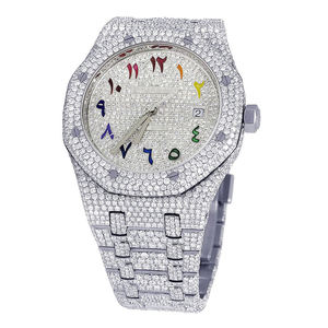 Reloj de Lujo de Acero Inoxidable con Moissanita Helada VVS, Tendencia, Superventas, Estilo Hip Hop Bling, para Hombre, Premium - Product Image 3