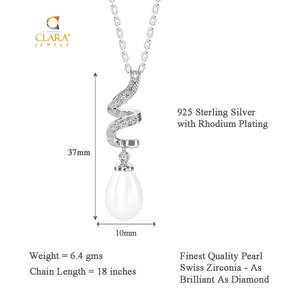 Ensemble de colliers pendentifs en argent sterling 925 pour femmes et filles, plaqué rhodium, avec accents de zircon et de diamants, formes de goutte d'eau et de fleur - Product Image 6