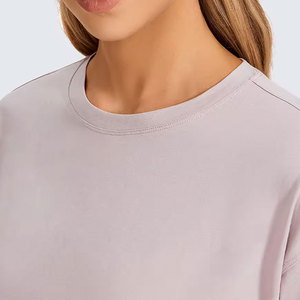 Camiseta corta para mujer al por mayor, camiseta informal de manga corta con logotipo personalizado, ropa de calle de verano, Top de algodón, ropa de moda OEM - Product Image 2