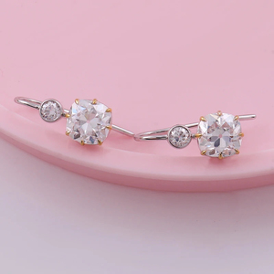 Pendientes VVS Moissanite Diamond Hip Hop para mujer, Oro Sólido de 14K con plata de lujo chapada en oro, joyería de gama alta 925 - Product Image 5