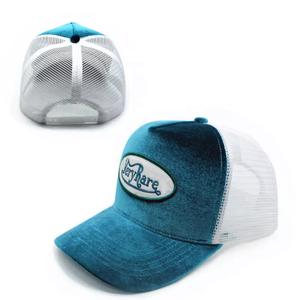 Cheap 5 Panel Logo <b>Patch</b> Embroidered Mesh Custom Velvet Trucker Hat - Product Image 1
