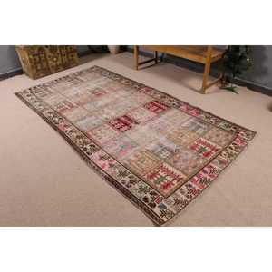 Alfombra Turca de 4.4x8.8 pies, Alfombra Vintage, Alfombra Azul de Lana del Suroeste - Product Image 2