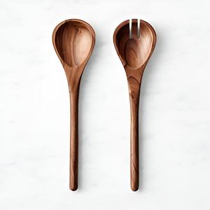 Elegant Top Design <b>Wooden</b> Wood Low MOQ Premium <b>Salad</b> <b>Server</b> Set of 2 Pieces Customised Product Manufacturer Wholesaler - Product Image 2