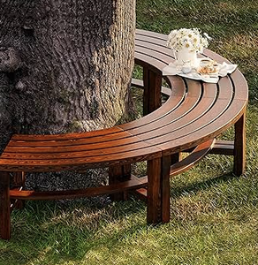 Banc de foyer extérieur circulaire (bois massif) - Product Image 2