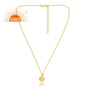 Diseño elegante 925 Plata 18K chapado en oro colgante collar Demi joyería fina para mujer regalo para ella - Product Image 1