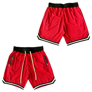 Short pour homme en maille de polyester 100% personnalisé avec poche zippée et cordon de serrage Streetwear vintage Broderie d'athlétisme d'été - Product Image 3