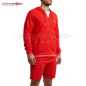 เซ็ตเครื่องแต่งกายมีฮู้ดสำหรับผู้ชาย, เซ็ตกางเกงขาสั้นและเสื้อมีฮู้ดสีทึบสไตล์นักกีฬาสำหรับใส่ในเมืองทุกวัน - Product Image 4