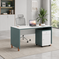 Bureau de direction minimaliste avec meuble mobile, panneau en panneau de particules mélaminé E1, mobilier de bureau commercial