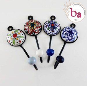 Bravo Rustic Alphabet Ceramic Tile <b>Wall</b> Coat Hook Ceramic Pottery Tile Coat Hooks & <b>Rails</b> - Product Image 6