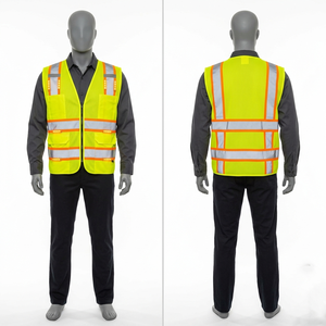 240 GSM Heavy Duty Polyester Ripstop Olive Green Mesh Panel <b>Utility</b> Work <b>Vest</b> Custom Woven Print Logo - Product Image 2