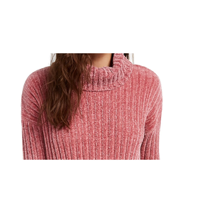 Maglione a Collo Alto in Ciniglia Rosa Brillante per Bambina Hippie Rose, Traspirante e alla Moda, Stampa Leopardata, Taglia Media per Autunno Inverno - Product Image 2